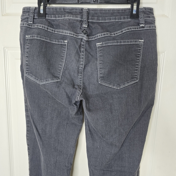 Women's Faded Black PrAna White Stitching Jeans 12/31 - Picture 4 of 11